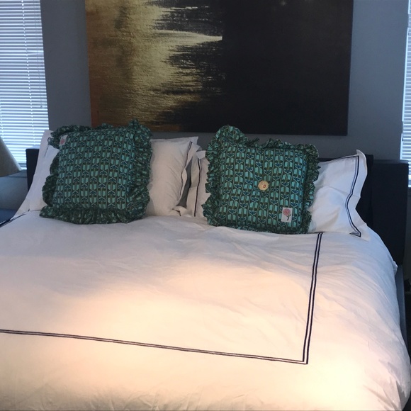 Retro Stylish Accent pillow, 2 sided turquoise - Picture 2 of 16